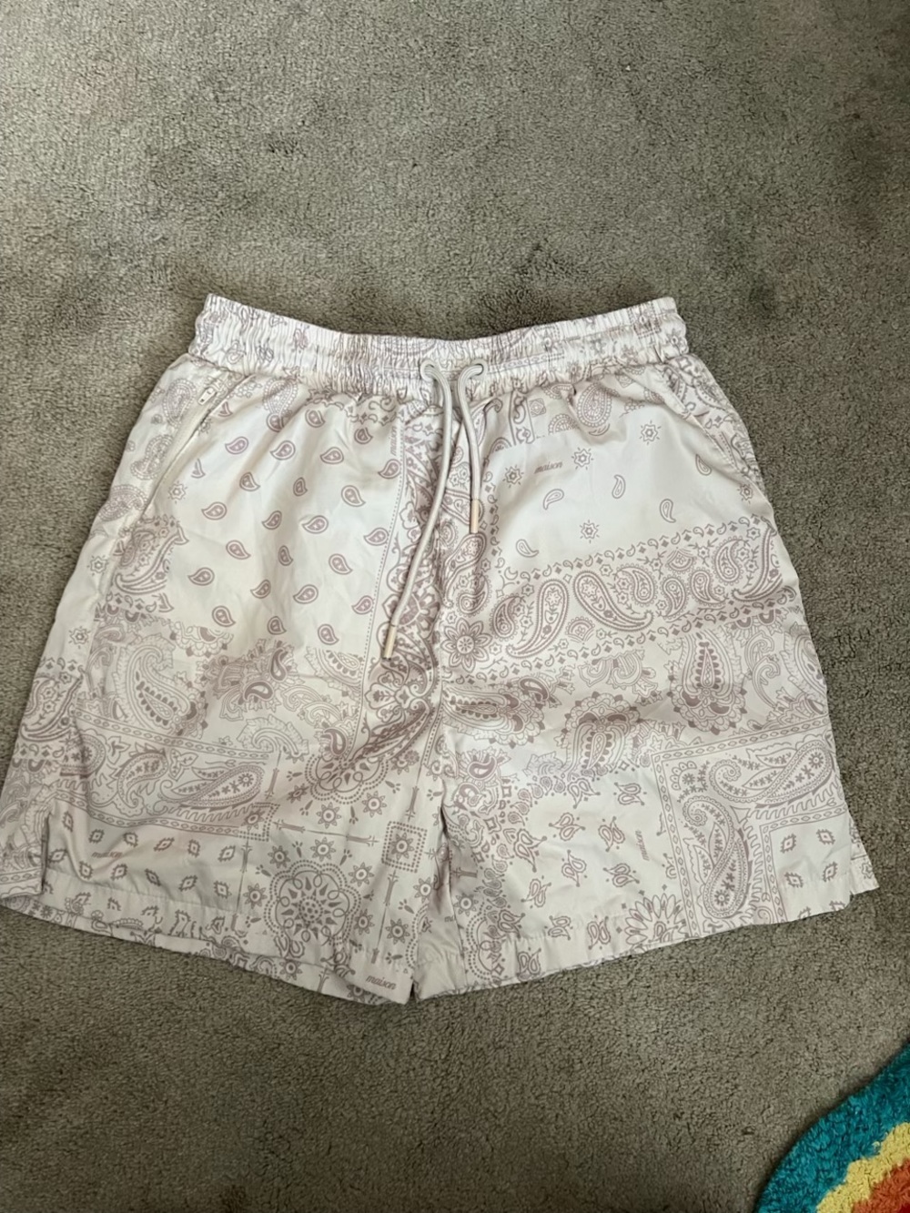 Men's Light brown Paisley Drawstring Shorts